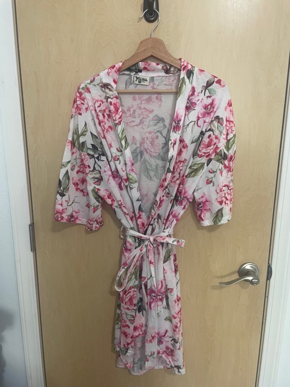 Show Me Your MuMu Pink & Green Floral Kimono Robe